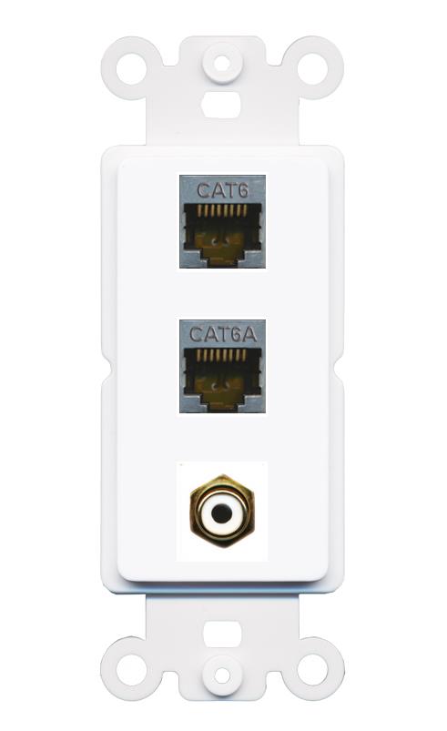 CAT6-SHIELDED CAT6A RCA-WHITE Wall Plate [White]