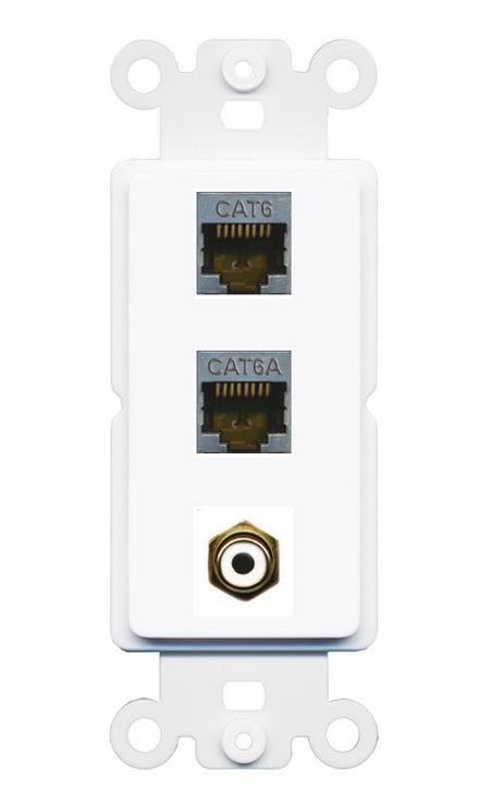 CAT6-SHIELDED CAT6A RCA-WHITE Wall Plate [White]