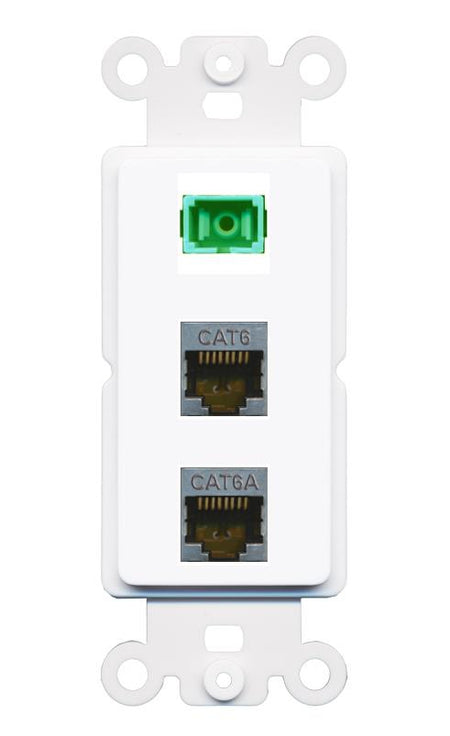 CAT6-SHIELDED CAT6A SC-APC-SX Wall Plate [White]