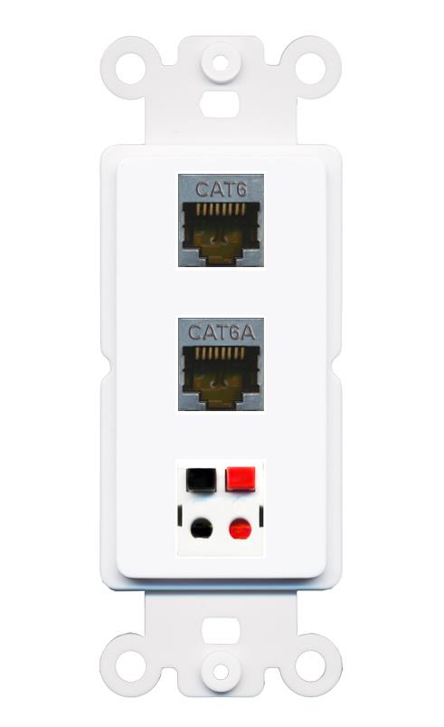 CAT6-SHIELDED CAT6A SPEAKER Wall Plate [White]