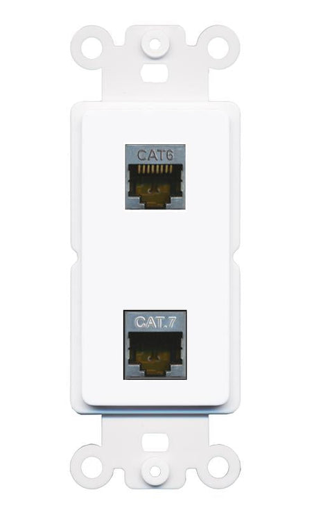 CAT6-SHIELDED CAT7 Rocker Insert Module Wall Plate [White]