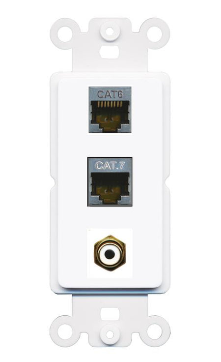 CAT6-SHIELDED CAT7 RCA-WHITE Wall Plate [White]