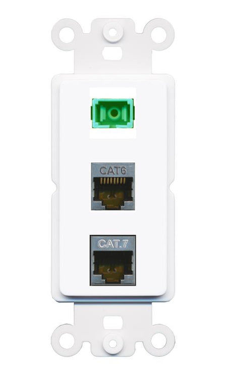 CAT6-SHIELDED CAT7 SC-APC-SX Wall Plate [White]