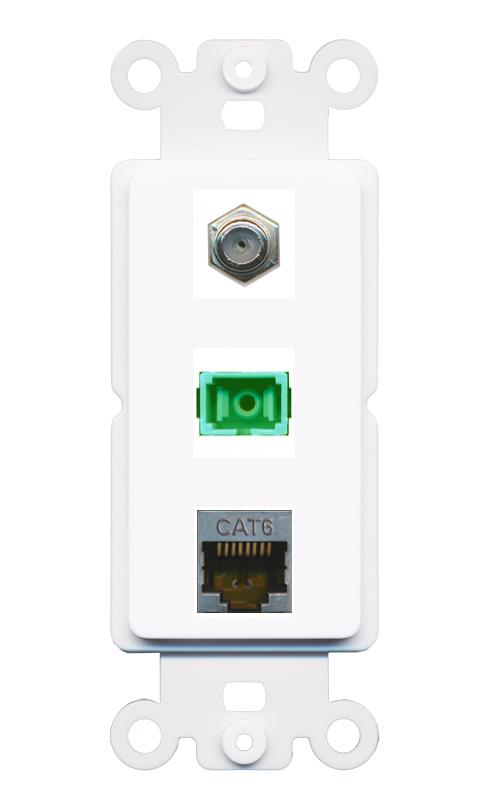 CAT6-SHIELDED COAX SC-APC-SX Wall Plate [White]
