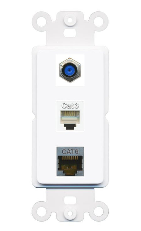 CAT6-SHIELDED F81 PHONE Wall Plate [White]