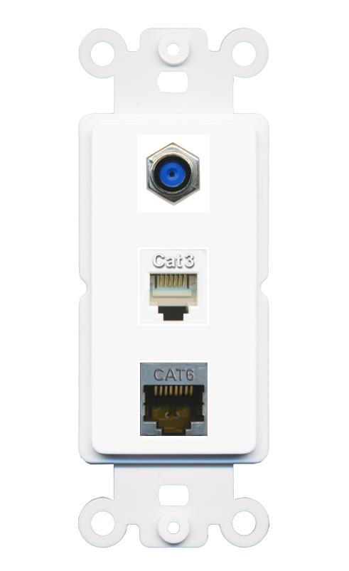 CAT6-SHIELDED F81 PHONE Wall Plate [White]