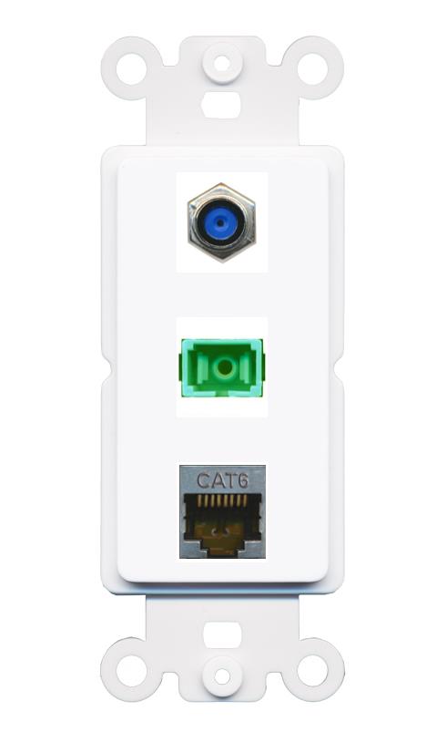 CAT6-SHIELDED F81 SC-APC-SX Wall Plate [White]
