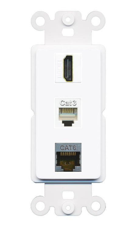 CAT6-SHIELDED HDMI PHONE Wall Plate [White]
