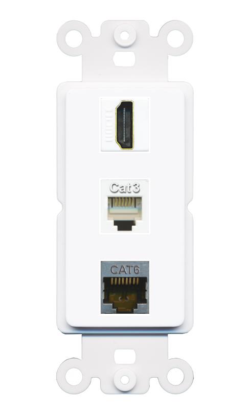 CAT6-SHIELDED HDMI PHONE Wall Plate [White]