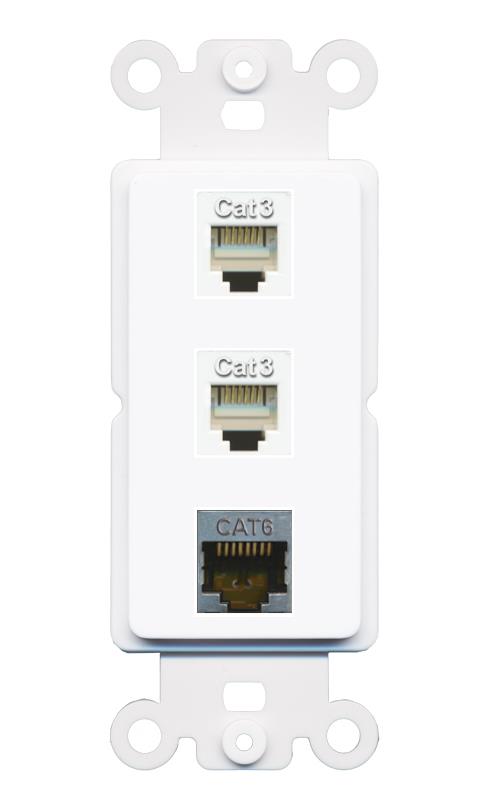 CAT6-SHIELDED 2 PHONE Wall Plate [White]