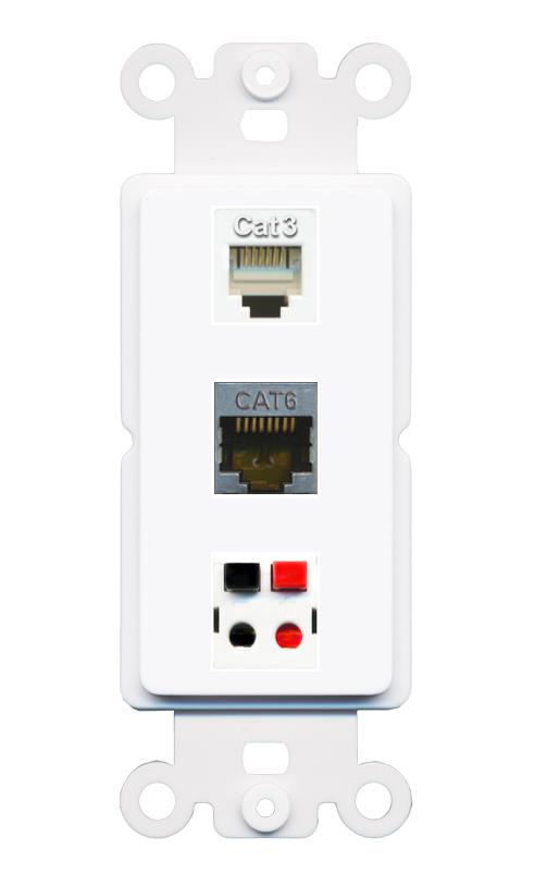 CAT6-SHIELDED PHONE SPEAKER Wall Plate [White]