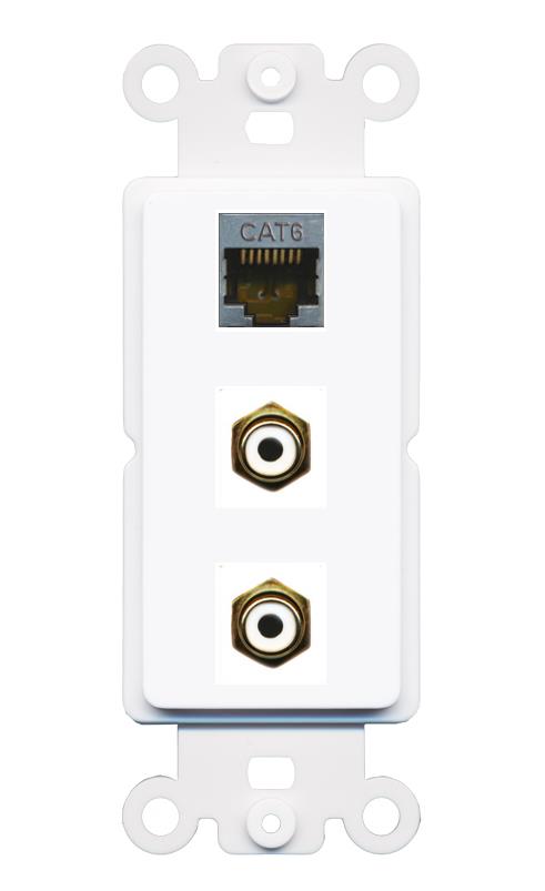 CAT6-SHIELDED 2 RCA-WHITE Wall Plate [White]