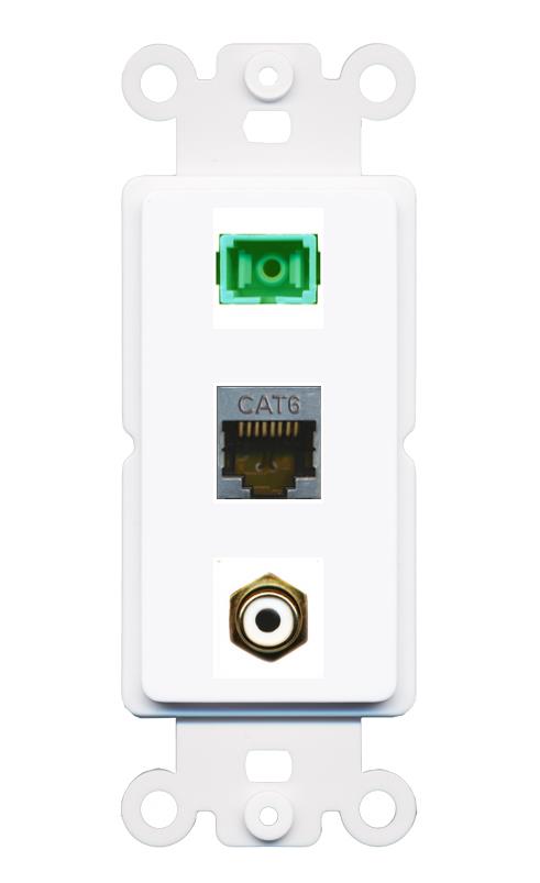 CAT6-SHIELDED RCA-WHITE SC-APC-SX Wall Plate [White]