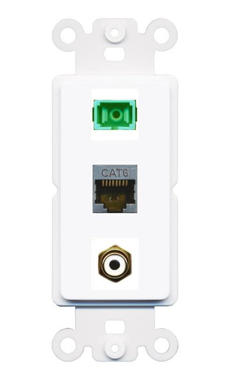 CAT6-SHIELDED RCA-WHITE SC-APC-SX Wall Plate [White]