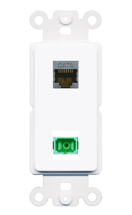 CAT6-SHIELDED SC-APC-SX Rocker Insert Module Wall Plate [White]