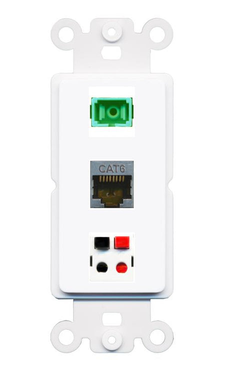 CAT6-SHIELDED SC-APC-SX SPEAKER Wall Plate [White]