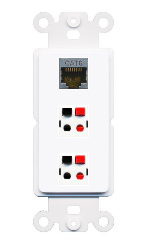 CAT6-SHIELDED 2 SPEAKER Wall Plate [White]