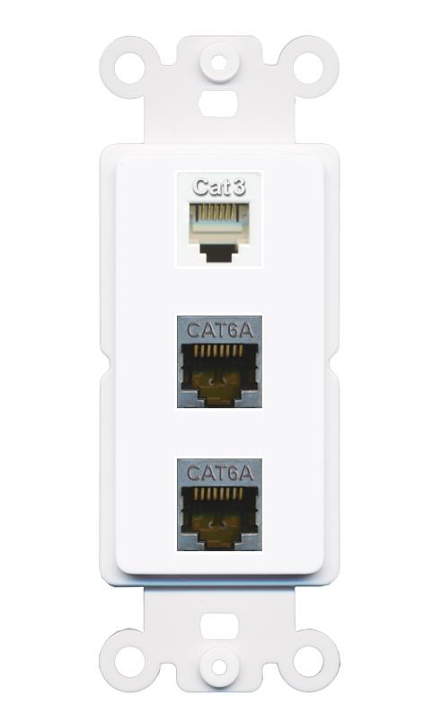2 CAT6A PHONE Wall Plate [White]