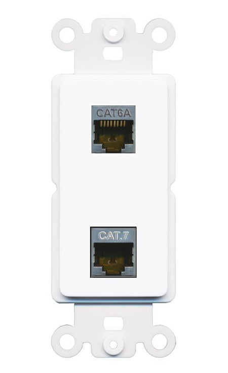 CAT6A CAT7 Rocker Insert Module Wall Plate [White]