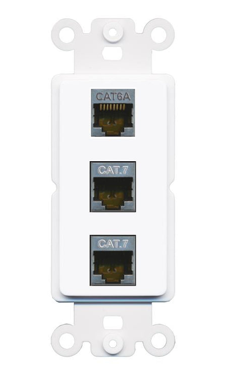CAT6A 2 CAT7 Wall Plate [White]