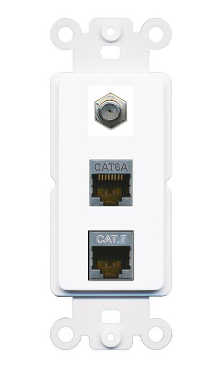 CAT6A CAT7 COAX Wall Plate [White]