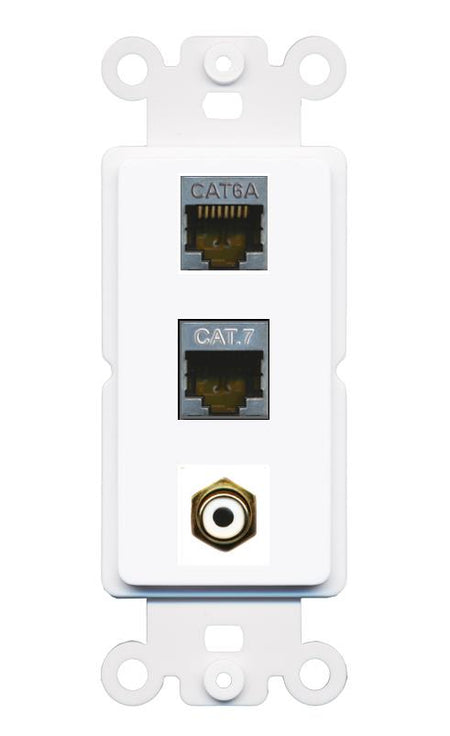 CAT6A CAT7 RCA-WHITE Wall Plate [White]