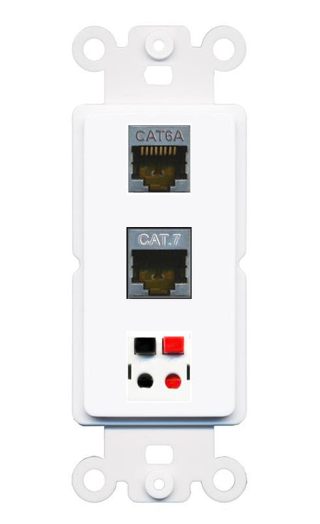CAT6A CAT7 SPEAKER Wall Plate [White]