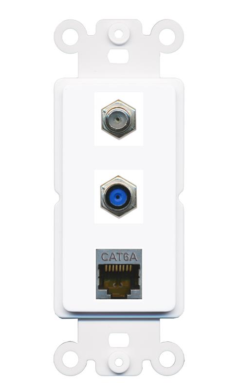 CAT6A COAX F81 Wall Plate [White]