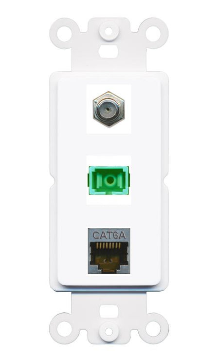 CAT6A COAX SC-APC-SX Wall Plate [White]