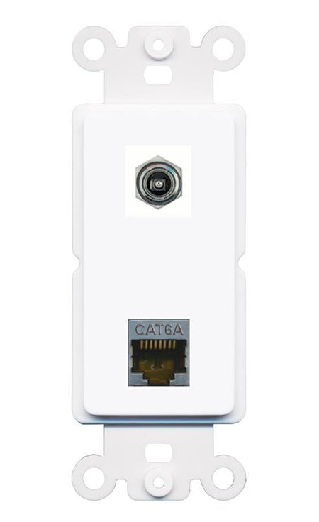 CAT6A DC-POWER Rocker Insert Module Wall Plate [White]