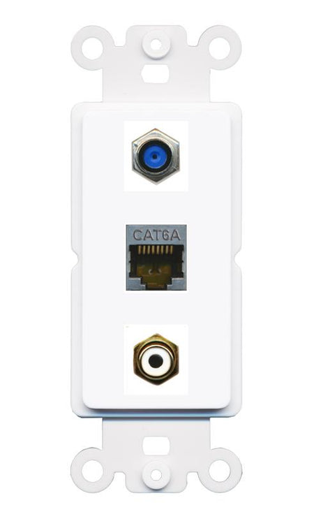 CAT6A F81 RCA-WHITE Wall Plate [White]