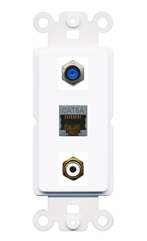 CAT6A F81 RCA-WHITE Wall Plate [White]