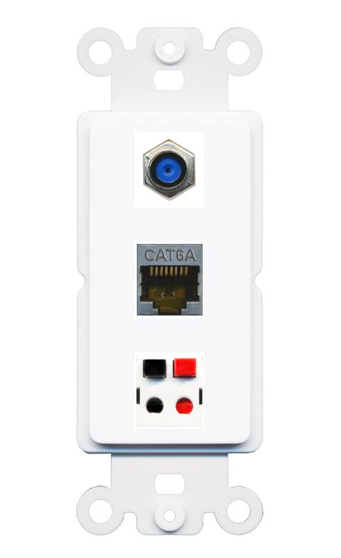 CAT6A F81 SPEAKER Wall Plate [White]