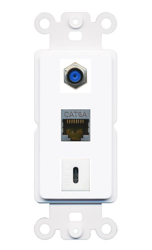 CAT6A F81 USBC Wall Plate [White]
