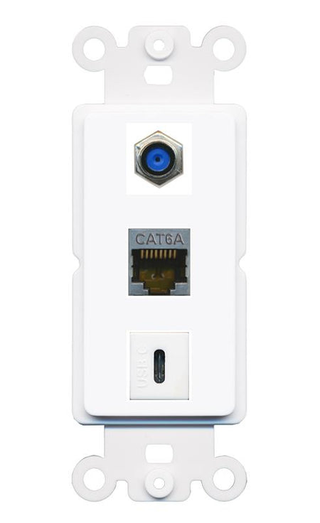 CAT6A F81 USBC Wall Plate [White]