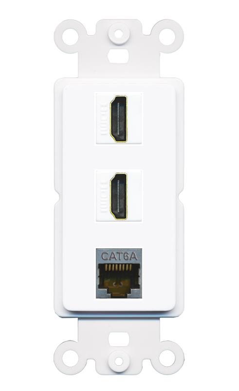 CAT6A 2 HDMI Wall Plate [White]