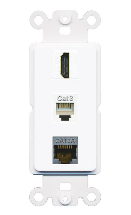 CAT6A HDMI PHONE Wall Plate [White]