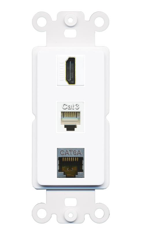 CAT6A HDMI PHONE Wall Plate [White]