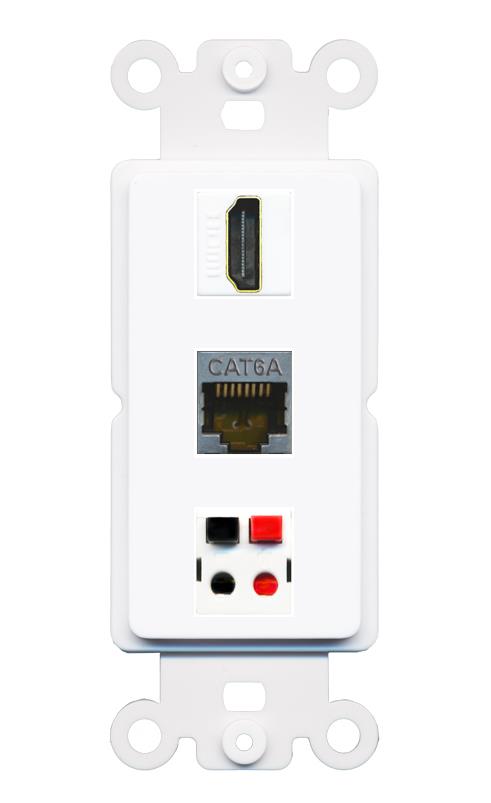 CAT6A HDMI SPEAKER Wall Plate [White]