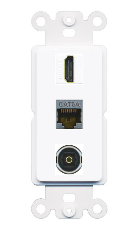 CAT6A HDMI TOSLINK Wall Plate [White]