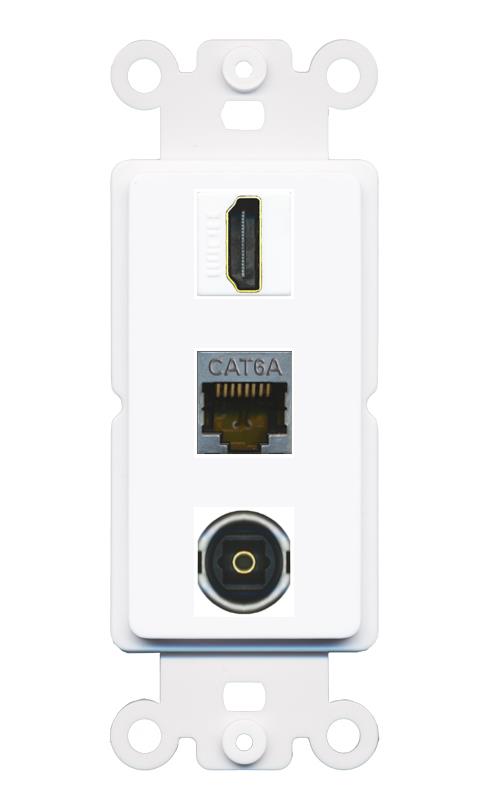 CAT6A HDMI TOSLINK Wall Plate [White]