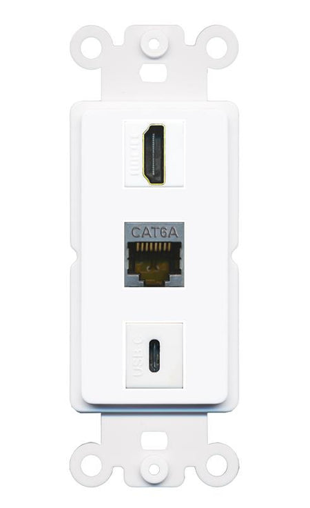 CAT6A HDMI USBC Wall Plate [White]