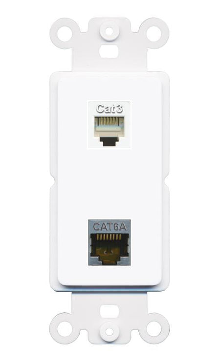 CAT6A PHONE Rocker Insert Module Wall Plate [White]
