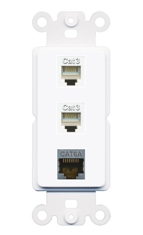 CAT6A 2 PHONE Wall Plate [White]