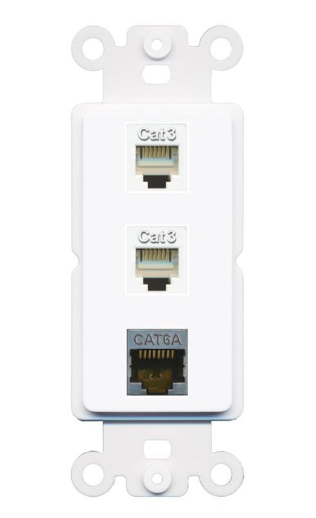 CAT6A 2 PHONE Wall Plate [White]