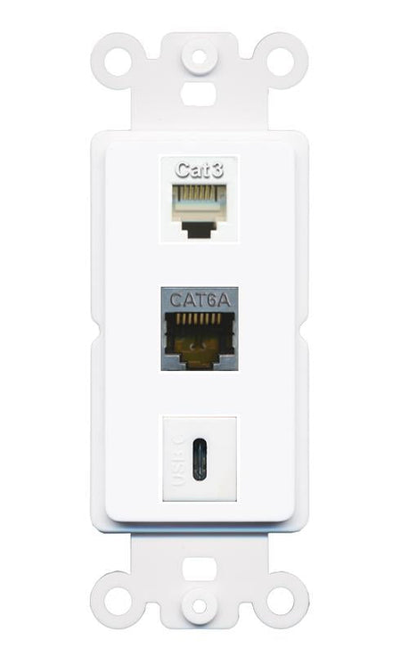 CAT6A PHONE USBC Wall Plate [White]