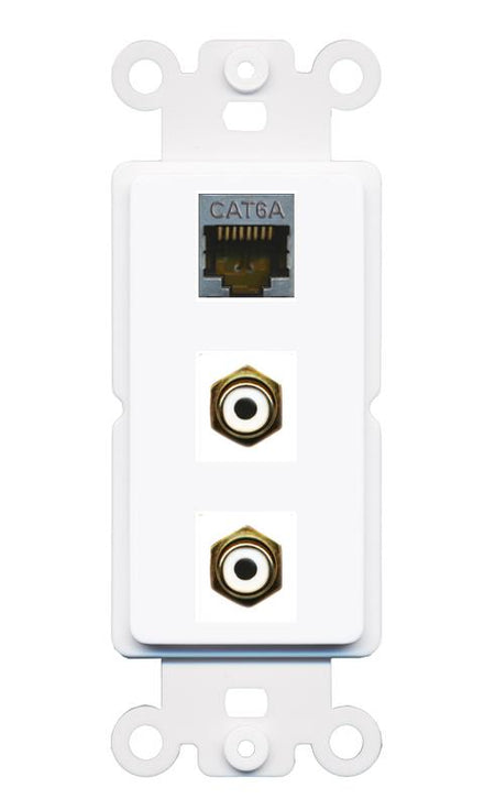 CAT6A 2 RCA-WHITE Wall Plate [White]