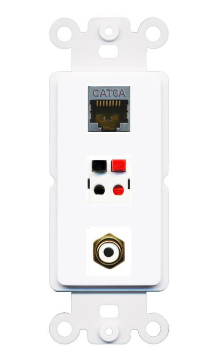 CAT6A RCA-WHITE SPEAKER Wall Plate [White]