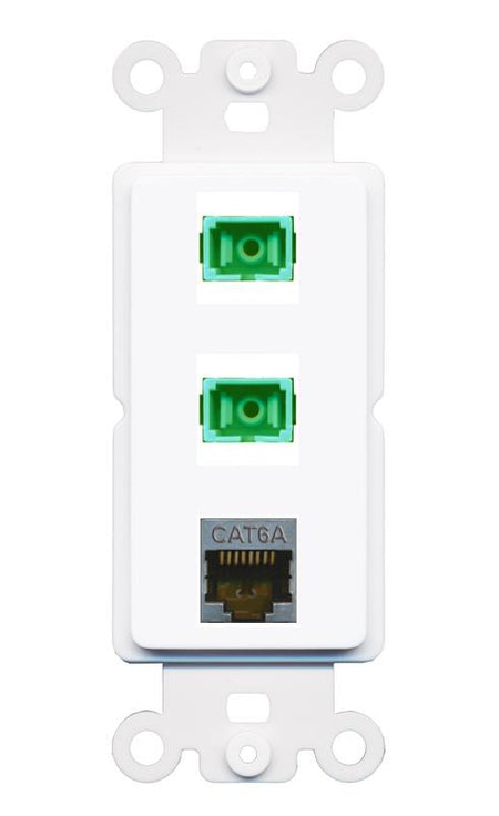 CAT6A 2 SC-APC-SX Wall Plate [White]