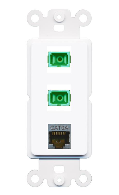 CAT6A 2 SC-APC-SX Wall Plate [White]